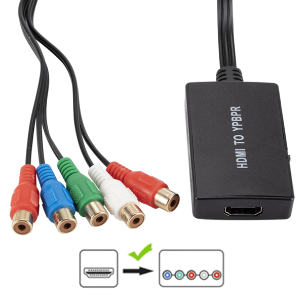 Konverter Adapter fra HDMI til Component YPbPr LP Audio 5x RCA Adapter