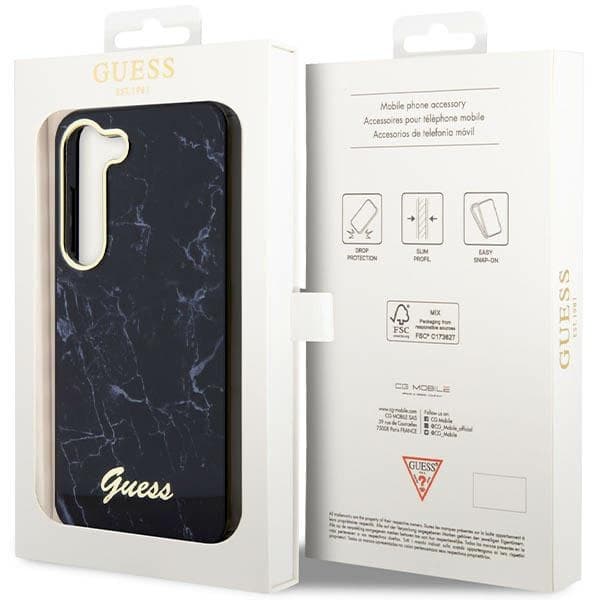 Guess GUHCS23SPCUMAK S23 S911 sort/sort hårdt etui marmor