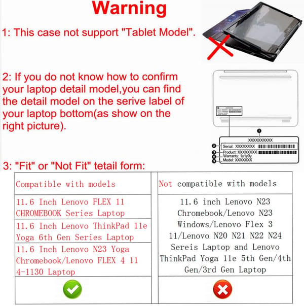 Etui med klap til Lenovo Flex 11/Thinkpad 11E/N23 Yoga 11.6 Tree