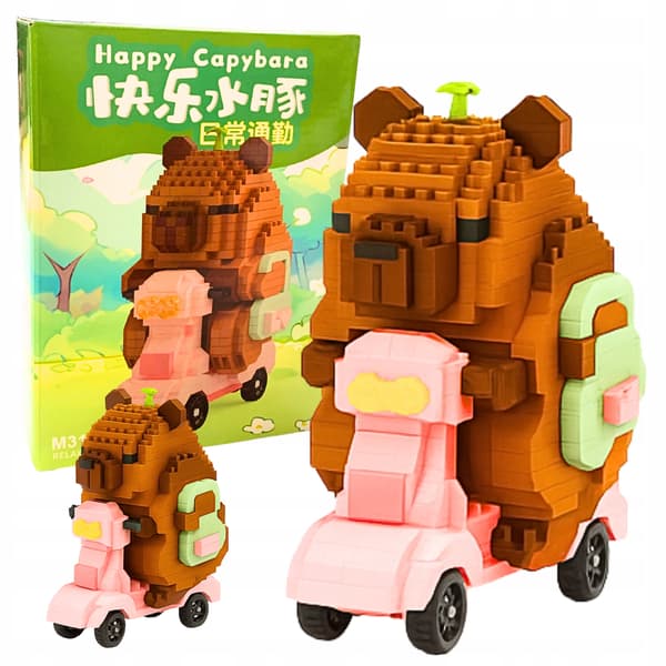 Capybara Construction Blocks Capybara Scooter Motor Sæt med blokke Figur