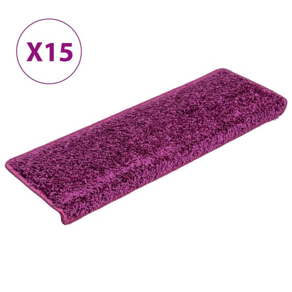 vidaXL Trappmattor 15 st 65x21x4 cm lila rektangulära kanter
