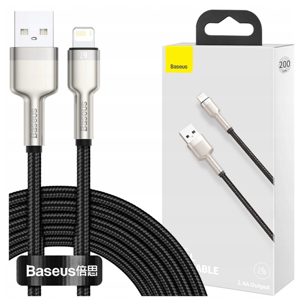 Baseus Cafule USB-Lightning-kaapeli, 2.4A, 1m (musta)