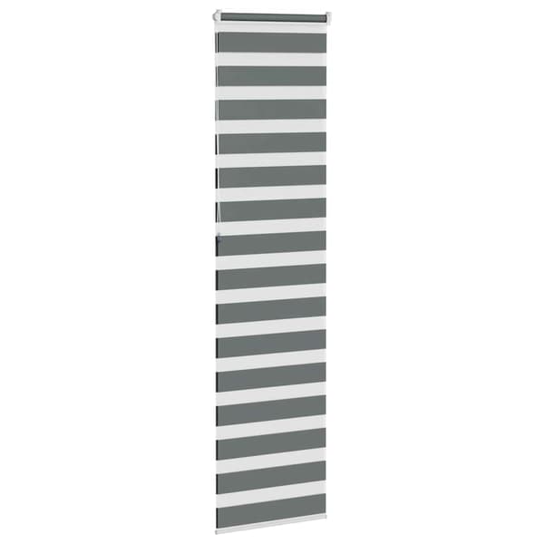vidaXL zebrarullegardin, mørkegrå, stofbredde 60,9 cm, polyester