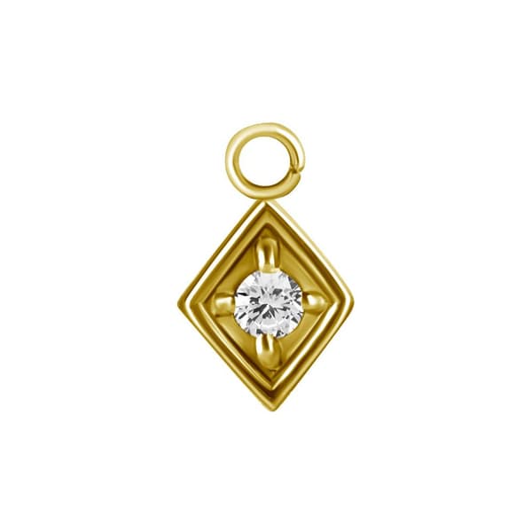 Vedhæng - rombe - guld - D-005 Vedhæng - rombe - guld - D-005