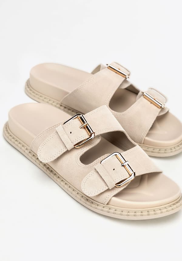 Wittchen dam beige mockaläder tåsandal