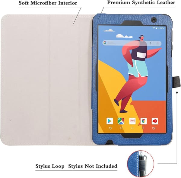 Surfplattafodral för Vankyo Matrixpad S8 Marinblått med flikar, högt