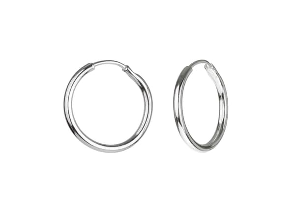 Silverhängande örhängen 10mm små ringar för flickor silver