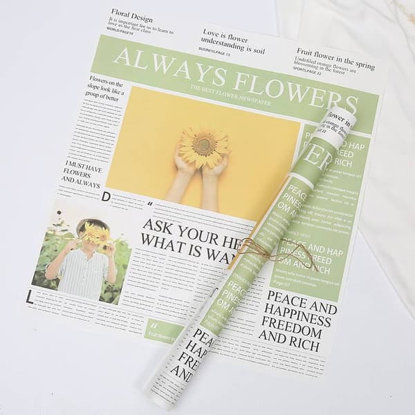 Blompapper - "Magazine" Vitt - Ark 58x52 cm - 20 st