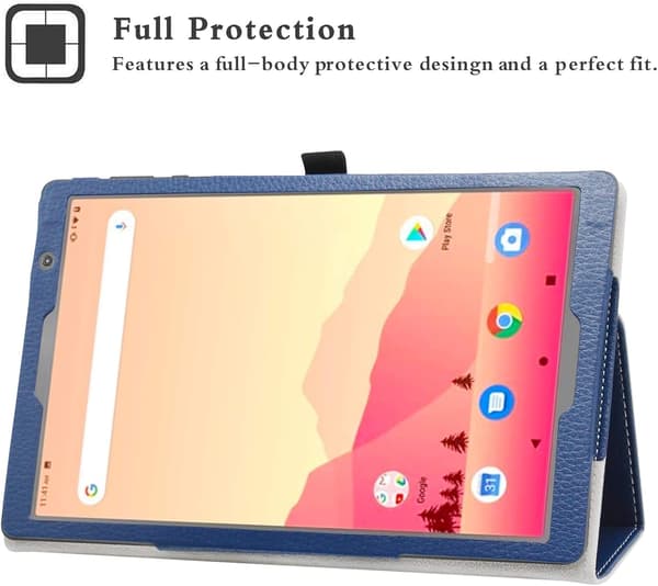 SURFPLATTSKÅL FÖR ALCATEL 1T 10" 8082 MARINBLÅ MED FLIK VIKBART HÅLLBART