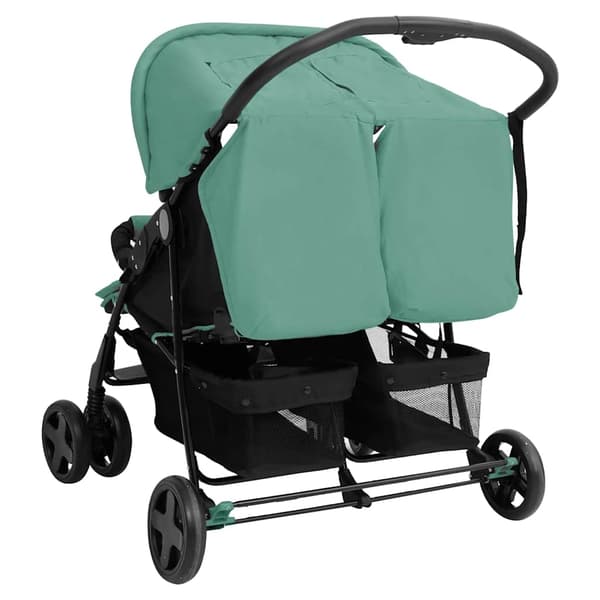 vidaXL Dubbelvagn Grön Stål