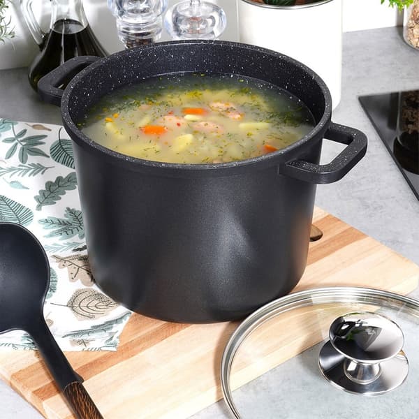 Hög granitgryta med glaslock GRANDE 4,2 l