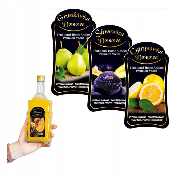 10x Premium Alkohollikøretiketter 12 Designs