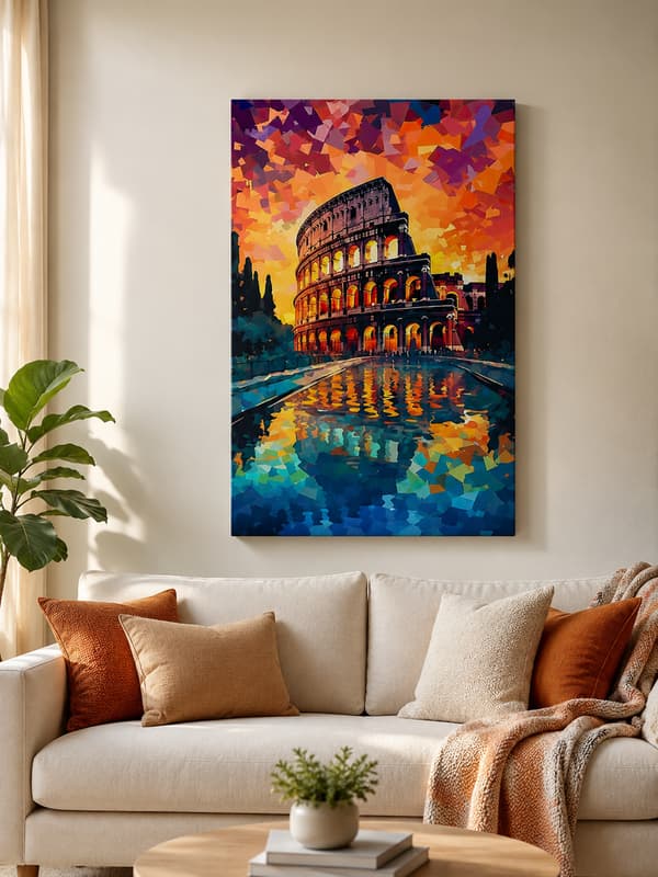 Målning med siffror med ram Colosseum Rom 40x50 cm