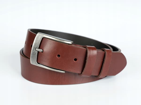 Vild Jeans bred läder herrbälte 110 cm cognac gåva