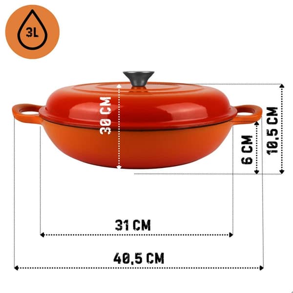 EMALJERAD GJUTJÄRNSPRUTA 30CM 3L HAGE ORANGE