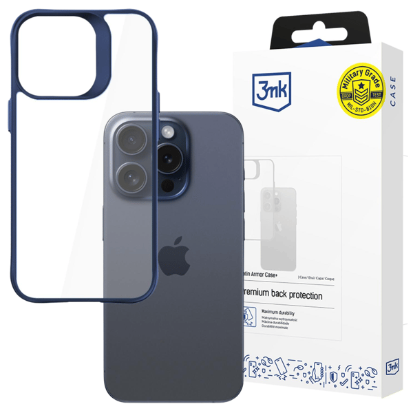 Apple iPhone 15 Pro Max - 3mk Satin Armor Cover+ Blå