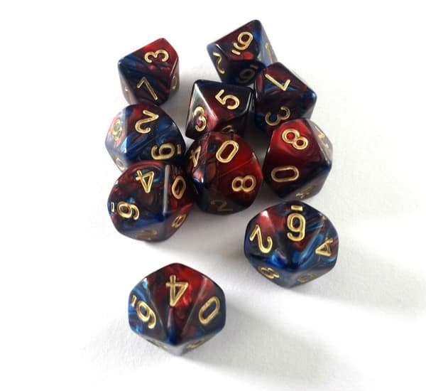 Shadowburg RPG-tärningar Tiosidiga D10-tärningar 0-9