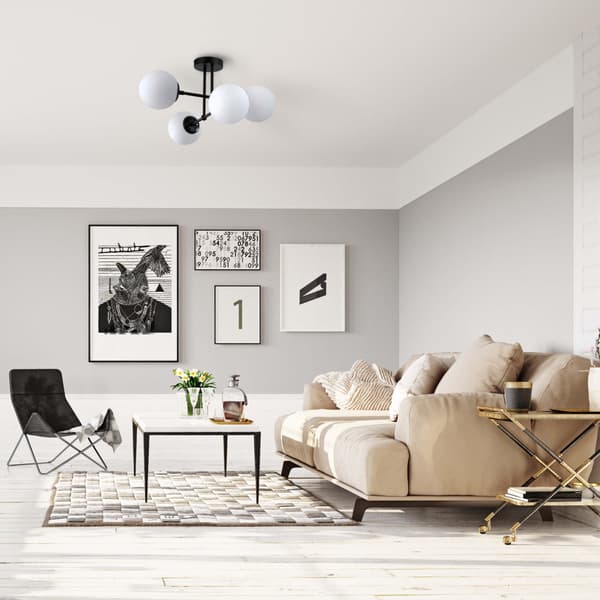 ROMA HÆNGELAMPE 4 E14 SORT LYS PRESTIGE LP-1345/4P BK