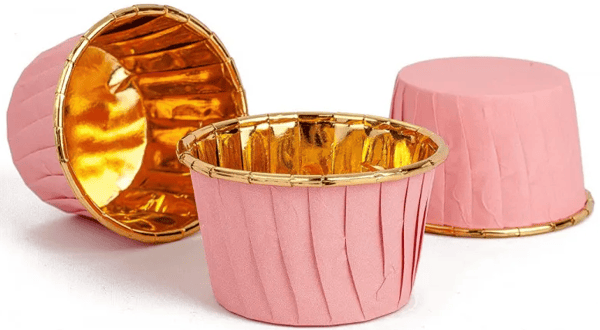 Muffinsformar rosa guld 50 st.