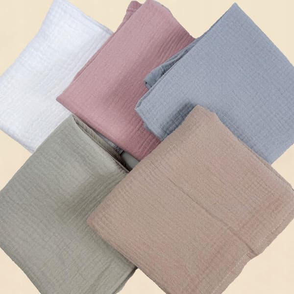 Plumeri Muslin Bleer Sæt med 5 Farver 70x70 cm
