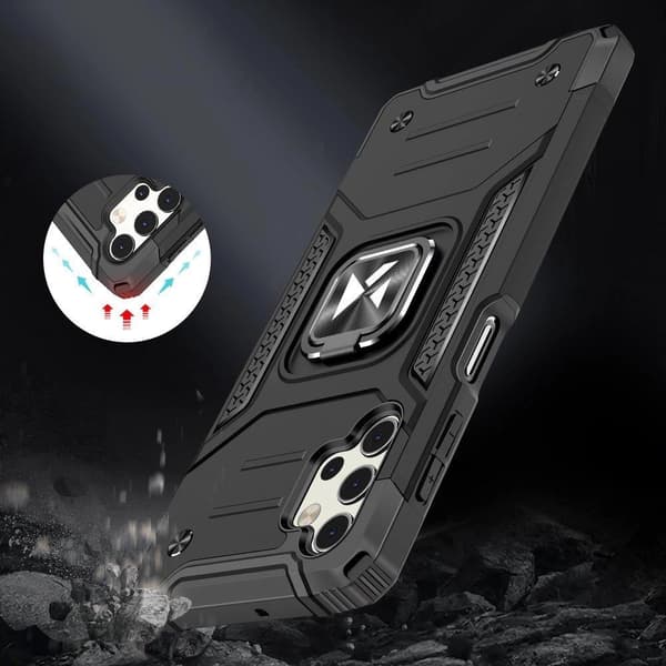 Wozinsky Ring Armor Hybridskal + Magnethållare Samsung Galaxy A73 Silver