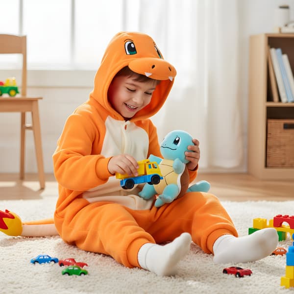 Kigurumi Pyjamas Pokemon Charmander kostym barn 135-145 cm