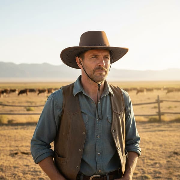 Brun cowboyhatt