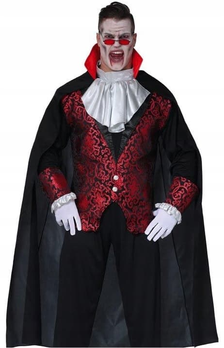 Sort Lang Djævel Vampyr Flagermus Kappe Halloween Karneval 140cm