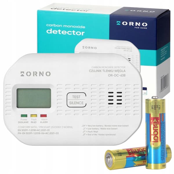 Kuliltedetektor med LCD-display og batteridrevet elektrokemisk sensor