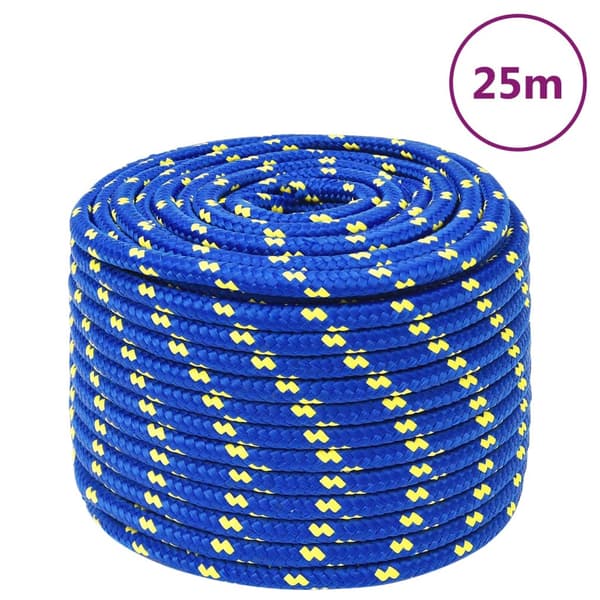 vidaXL sejlreb, blå, 12 mm, 25 m, polypropylen
