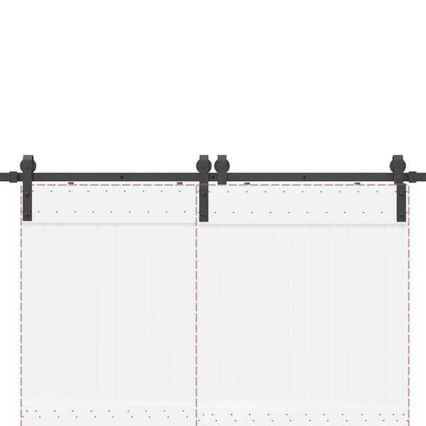 vidaXL Skjutdörrsinstallationssystem, 366 cm, Stål, Svart
