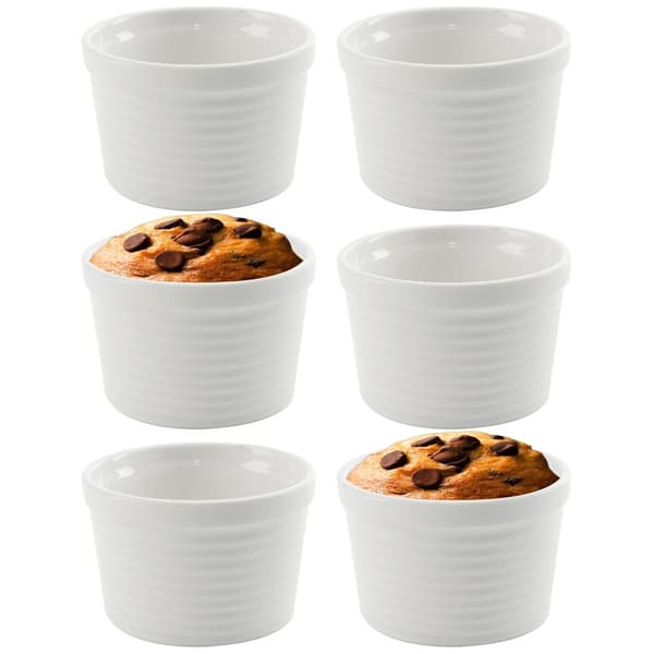 Bakform, ugnssäker, porslin, vit, 250 ml, set om 6.