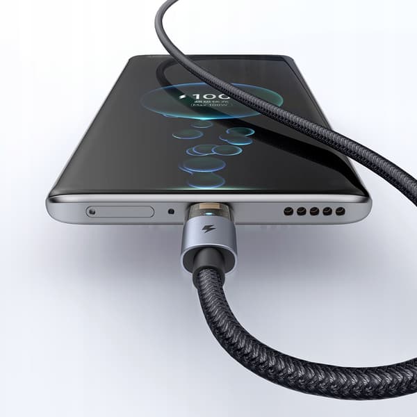 MCDODO KAAPELI USB-A USB-C PIKALATAUS USB TYPE C 6A 100W 1M LED MUSTA