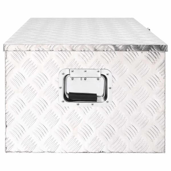vidaXL Förvaringslåda silver 100x55x37 cm aluminium