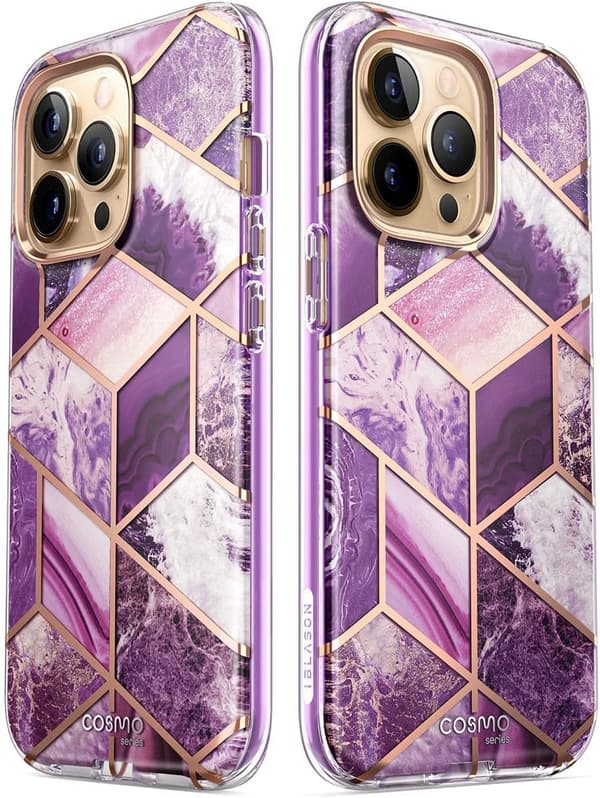 ETUI TIL APPLE IPHONE 13 PRO 6,1 TOMMER 2021 LILLA GULD