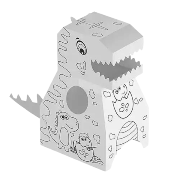 STORT DINOSAUR-KUNSTKIT TIL FARVELÆGNING, FOLDNING, MALING OG PAP