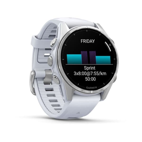Garmin Fenix 8 AMOLED 43mm Silverfärgad sportklocka