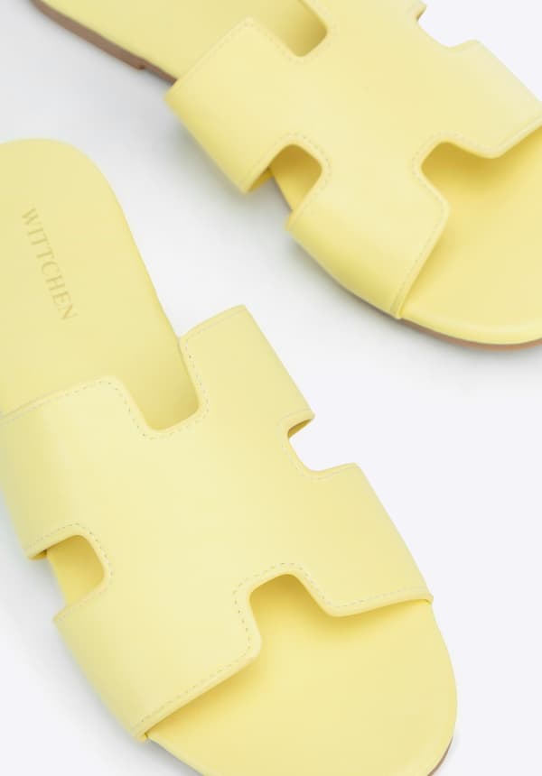 Wittchen Dam Gula Flipflops i Ekologiskt Läder