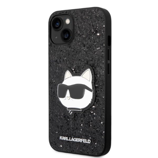 Karl Lagerfeld KLHCP14MG2CPK iPhone 14 Plus / 15 Plus 6.7 sort/sort hårdt cover Glitter Choupette Patch