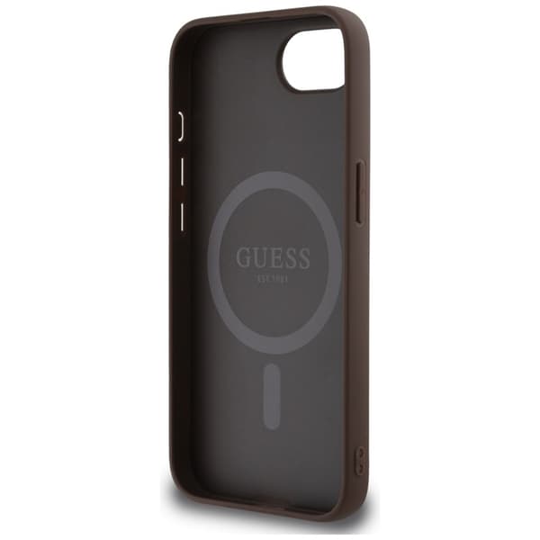 Guess 4G Ring Triangle Logo MagSafe - iPhone 16e-skal (brunt)