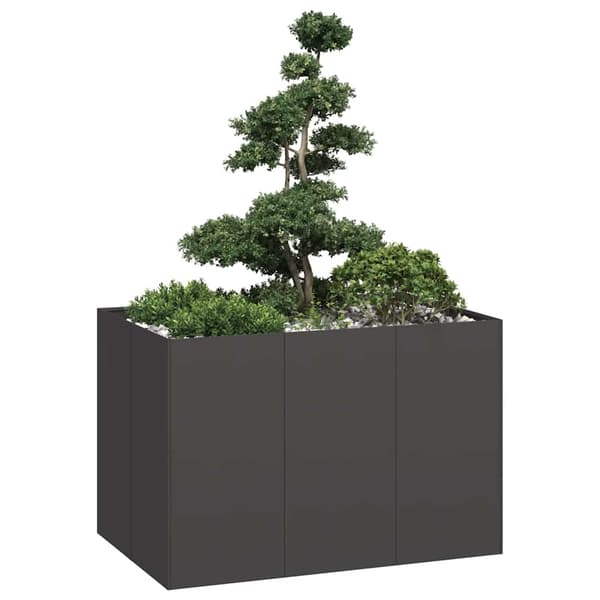 vidaXL urtepotte sort 120x80x80 cm stål