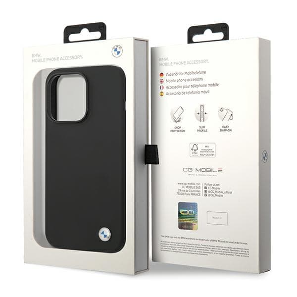 BMW BMHCP15LSILBK iPhone 15 Pro 6.1 sort silikone metallogo