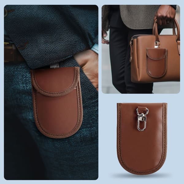 FARADAY TECH-PROTECT KLR100 ETUI NØGLEFRI RFID SIGNALBLOKKER ESPRESSO