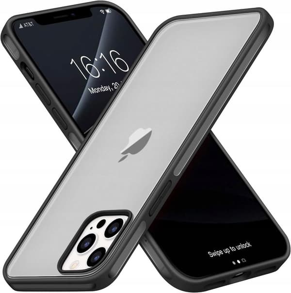 ETUI TIL APPLE IPHONE 12 PRO MAX SORT TRANSPARENT BAGSIDEN