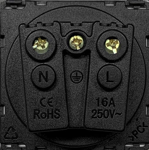 230V sort stikkontaktindsats med afbryder RTX SH