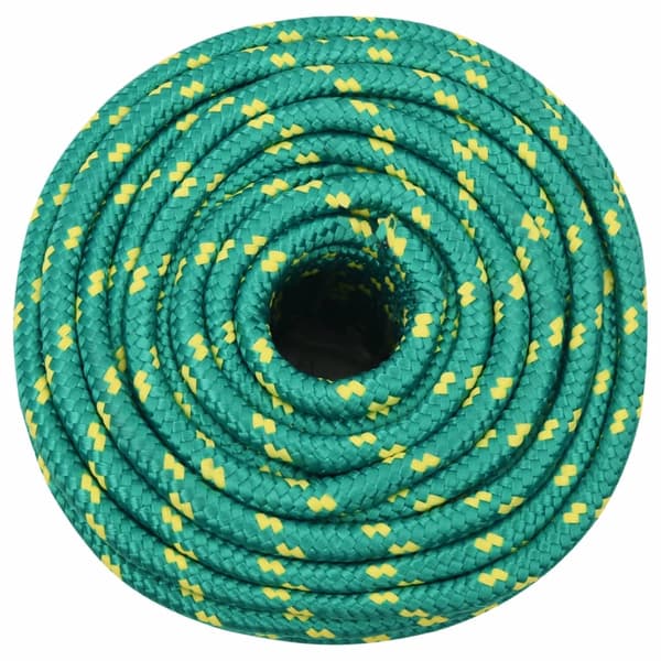 vidaXL Segelrep, Grönt, 12 mm, 100 m, Polypropylen