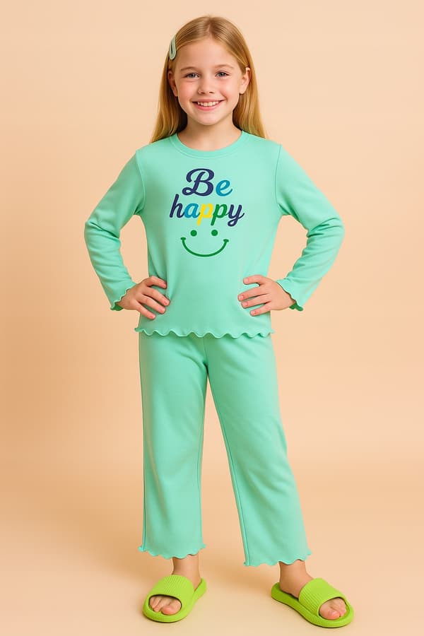 Pigernes BOMULDSPYJAMAS 158 PYJAMAS til PIGER med MINT-print