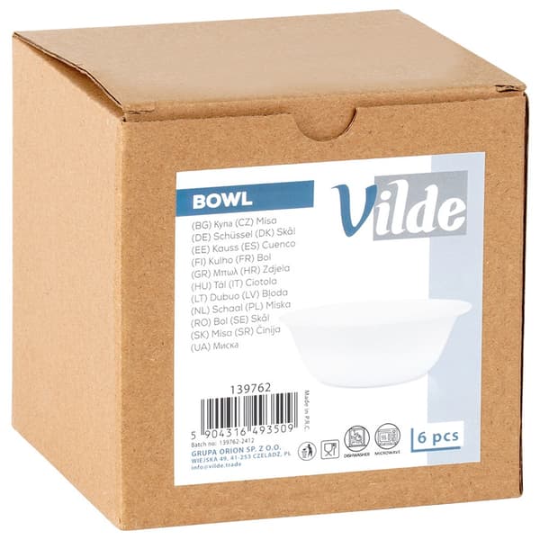 Hvide glaskåle 300 ml 6 stk.