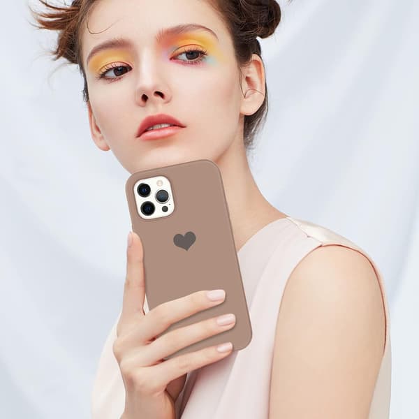 Apple iPhone 12 Pro Max silikonikuori, mintunvihreä, sydän, A2342
