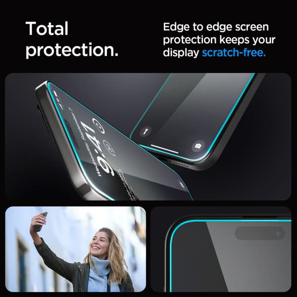 Härdat glas Spigen Glas.TR EZ Fit 2-pack iPhone 15 Pro Max Klar